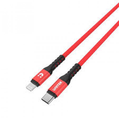 1M , Mfi Certified USB-C to Lightning Fast Charge / Sync Cable , Red & Black Color 