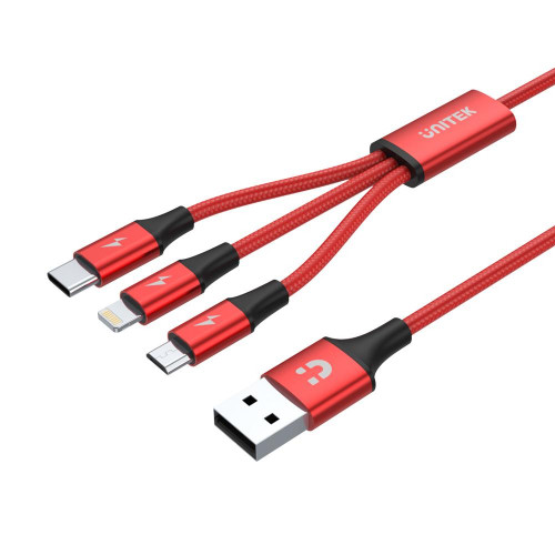 1.2M , 3-in-1 USB Charging Cable ( Type-C/ microUSB/ Lightning )