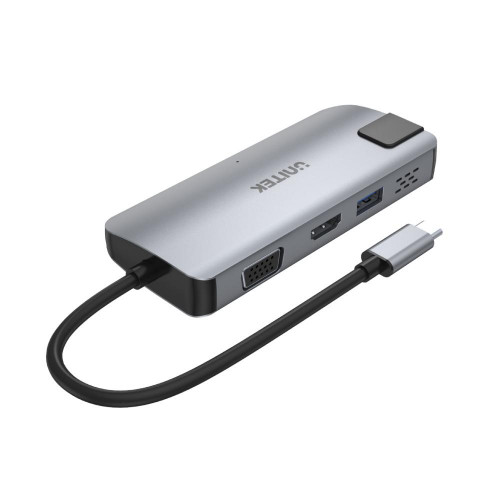 USB3.1 Type-C Multi-Port Hub with PowerDelivery (USB Type-A + USB Type-C + HDMI + VGA + Gigabit Ethernet Converter)